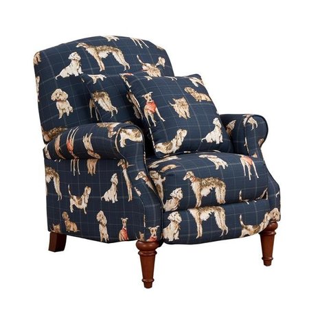 SUNSET TRADING Sunset Trading SU-1090-86-8034-47 38 x 32 x 38 in. Happy Dog Manual Reclining Chair with Two Matching Pillows - Blue  Tan & Cream SU-1090-86-8034-47